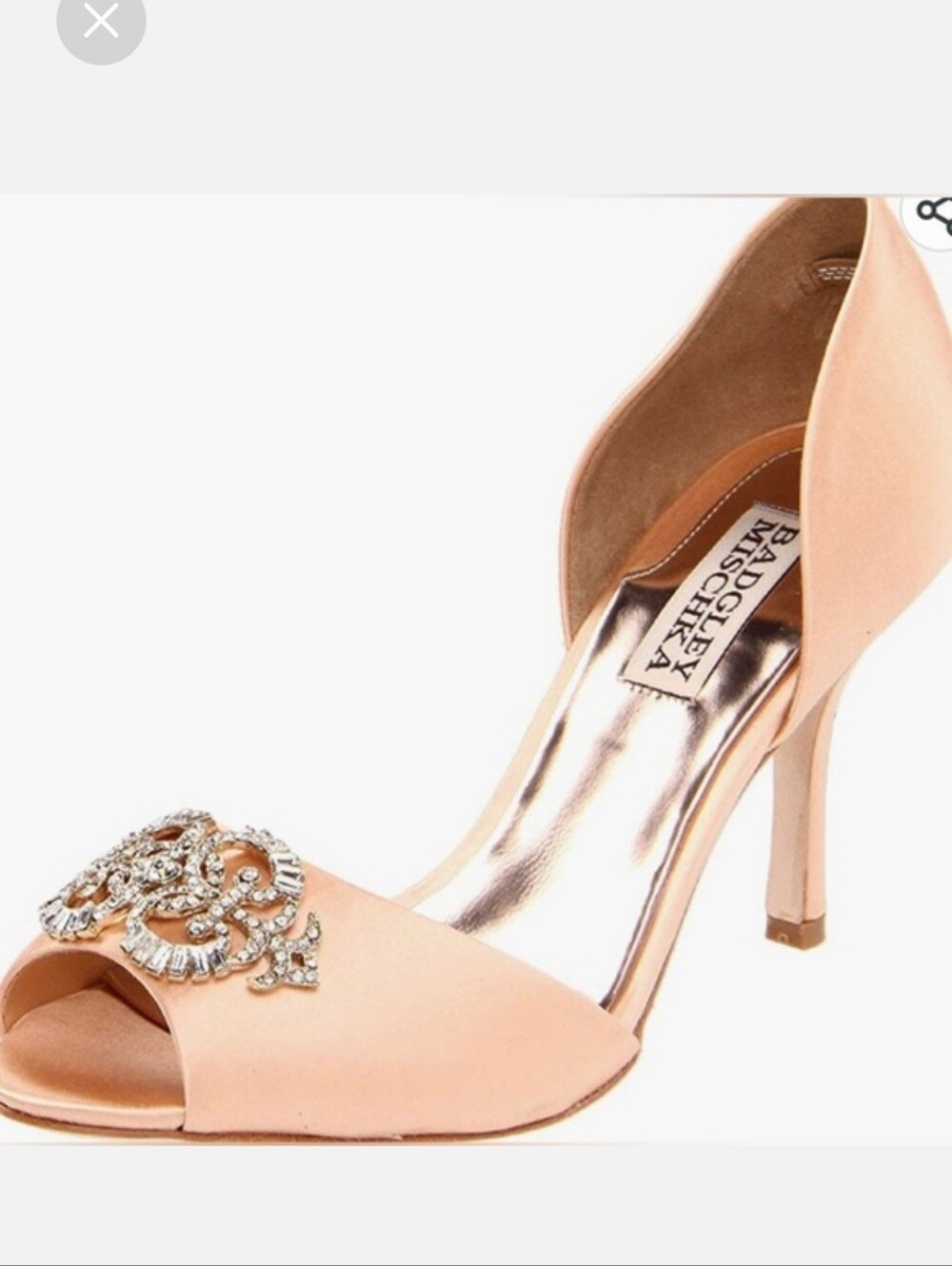 Badgley Mischka Blush Pink Embellished D'Orsay Heel Size 10
